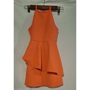 Ava & Yelly Girls Coral Textured Knit Halter Dress Size‎ 7 NWOT